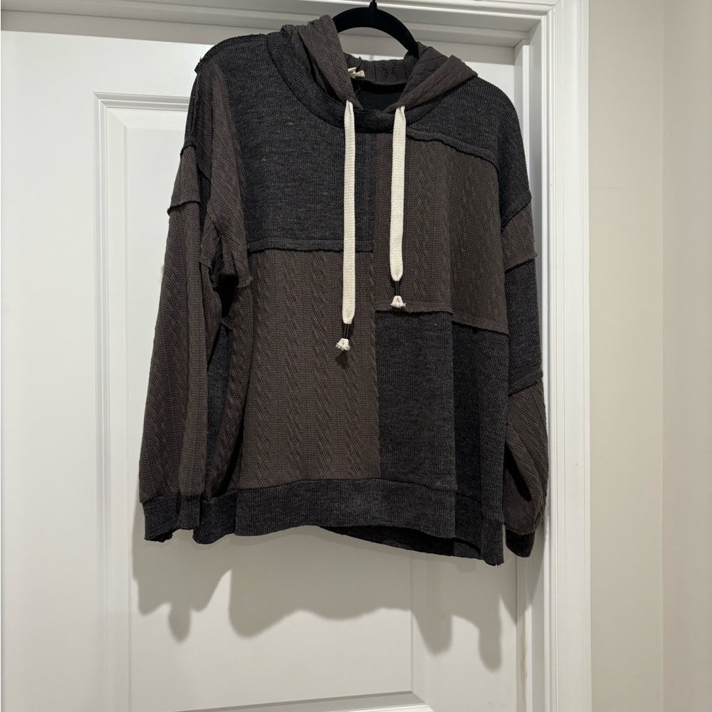 POL Colorblock Hoodie with Drawstrings NWOT